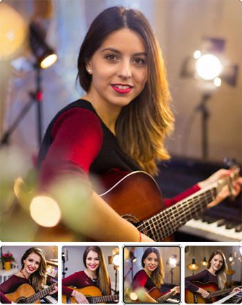 beautiful smiling women playing guitar profile photos for uk music dating app
